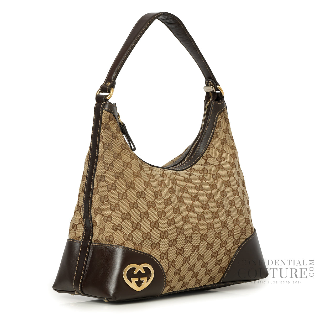 Beige/Ebony GG Canvas Lovely Hobo Bag