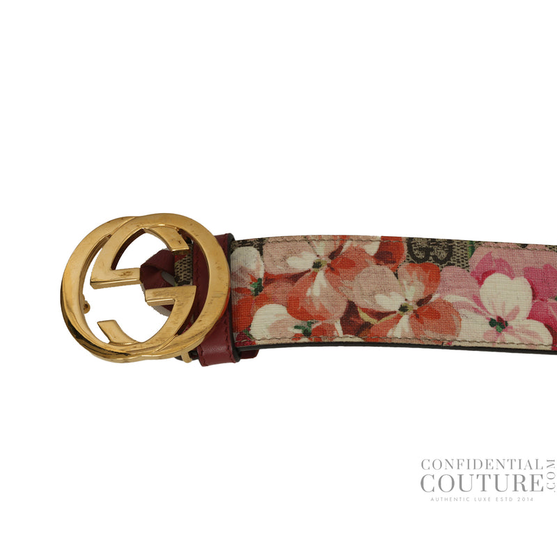 Pre-loved Gucci Multicolor Blooms GG Belt 34"
