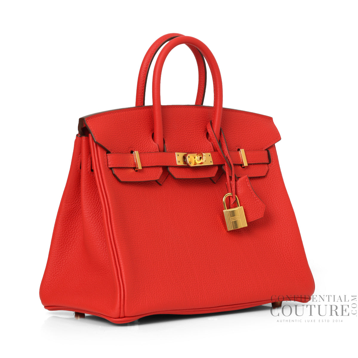 Rouge Coeur Birkin 25 With Gold Hardware In Togo Leather- Stamp D