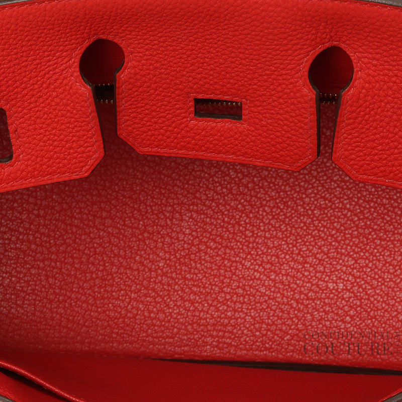 Rouge Coeur Birkin 25 With Gold Hardware In Togo Leather- Stamp D