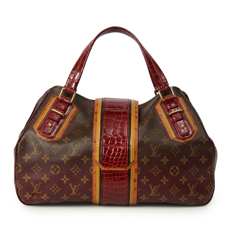 Limited Edition Bordeaux Monogram Mirage Griet Exotic Bag