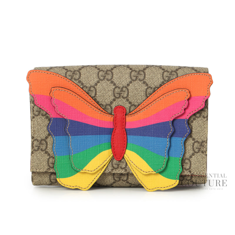 Children's GG Coated Canvas Butterfly Belt Bag