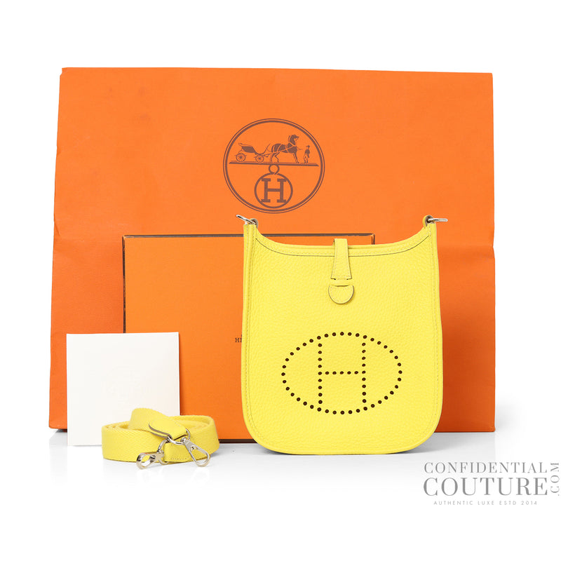 Women pre loved Hermes Evelyne Yellow TPM Crossbody Bag