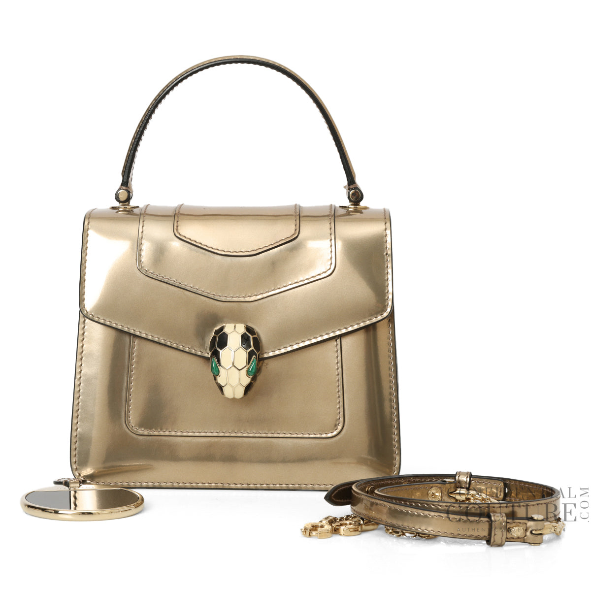 Serpenti Forever Small Top Handle Bag In Champagne