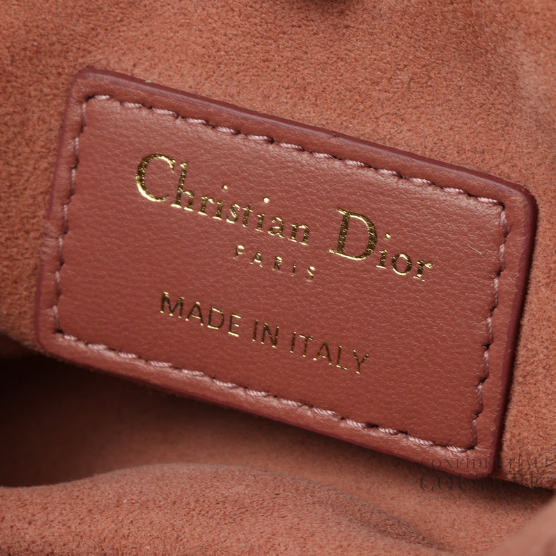 Nude Rose Velvet & Crystal Mini Saddle Bag