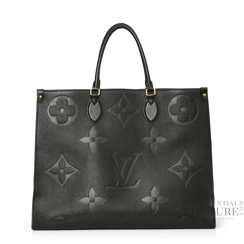 Pre loved Louis Vuitton Black Monogram Empreinte Onthego GM Bag