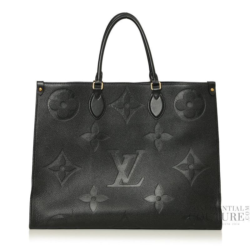 Women pre loved louis vuitton black monogram empreinte onthego gm bag