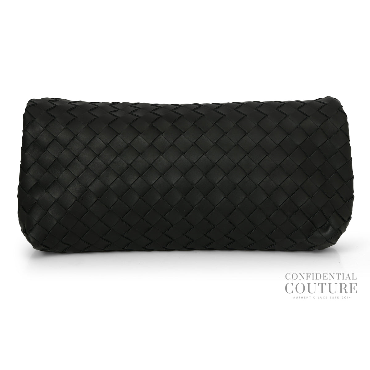 Black Intrecciato Magnetic Clutch with Pouch