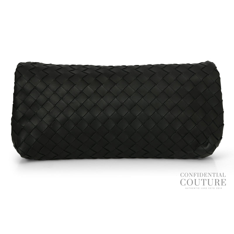 Black Intrecciato Magnetic Clutch with Pouch