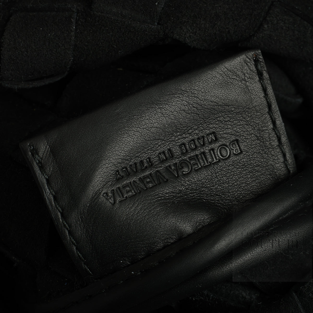 Black Intrecciato Magnetic Clutch with Pouch