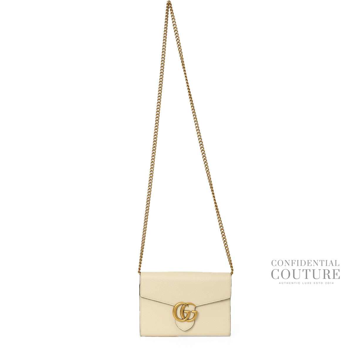 Ivory GG Marmont Mini Chain Bag