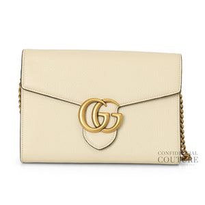 Ivory GG Marmont Mini Chain Bag