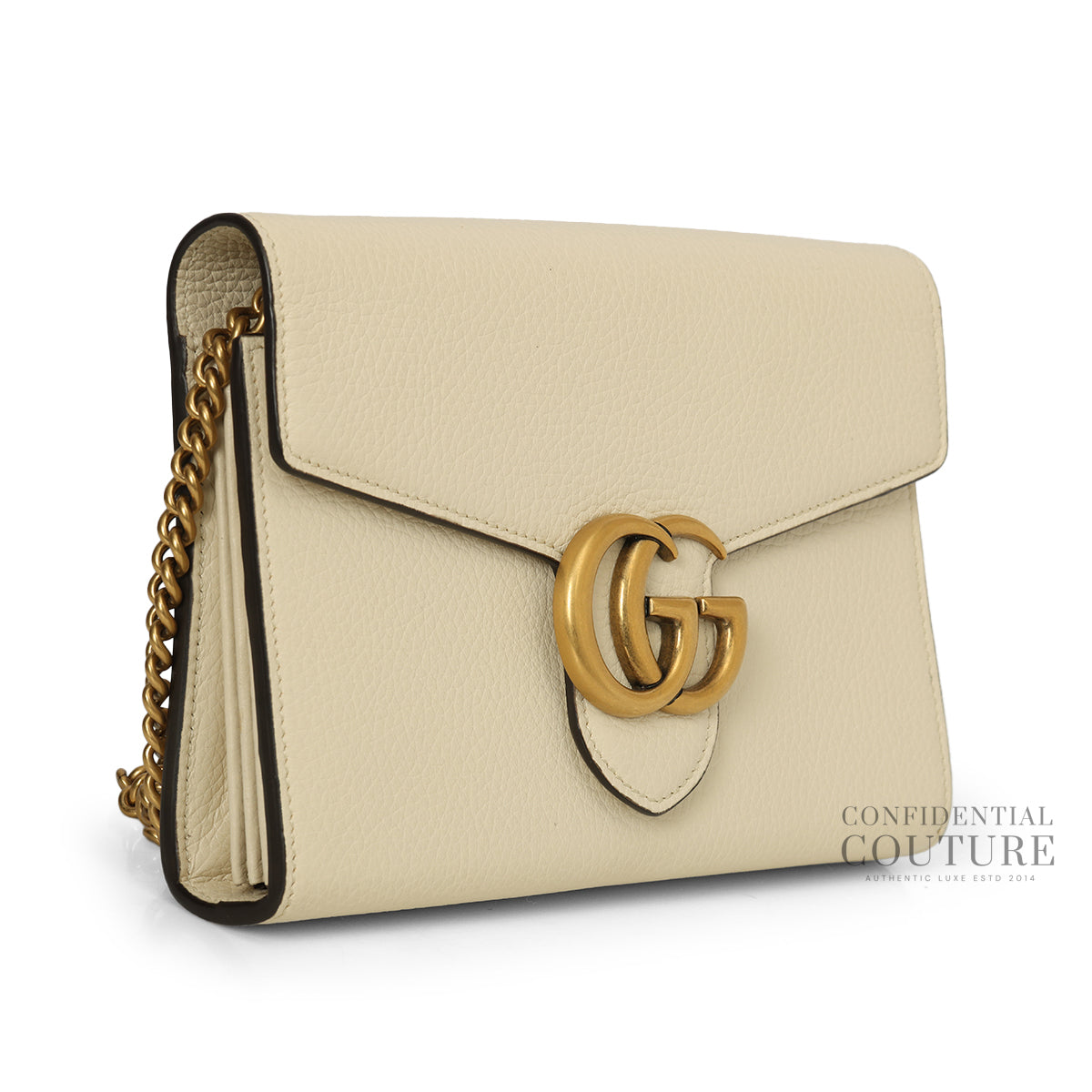 Ivory GG Marmont Mini Chain Bag