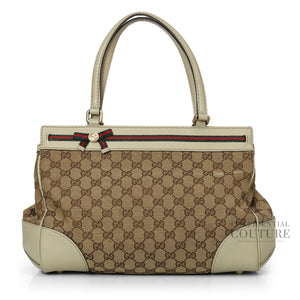 Ivory/Ebony GG Canvas Mayfair Tote Bag