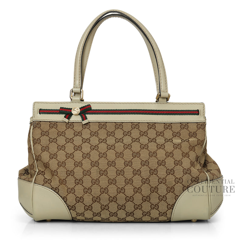 Gucci Ivory/Ebony GG Canvas Mayfair Tote Bag