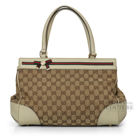 Ivory/Ebony GG Canvas Mayfair Tote Bag