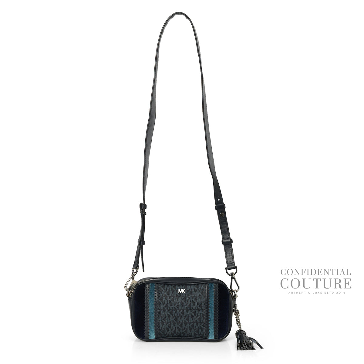 Hudson Logo Stripes Leather Crossbody Bag