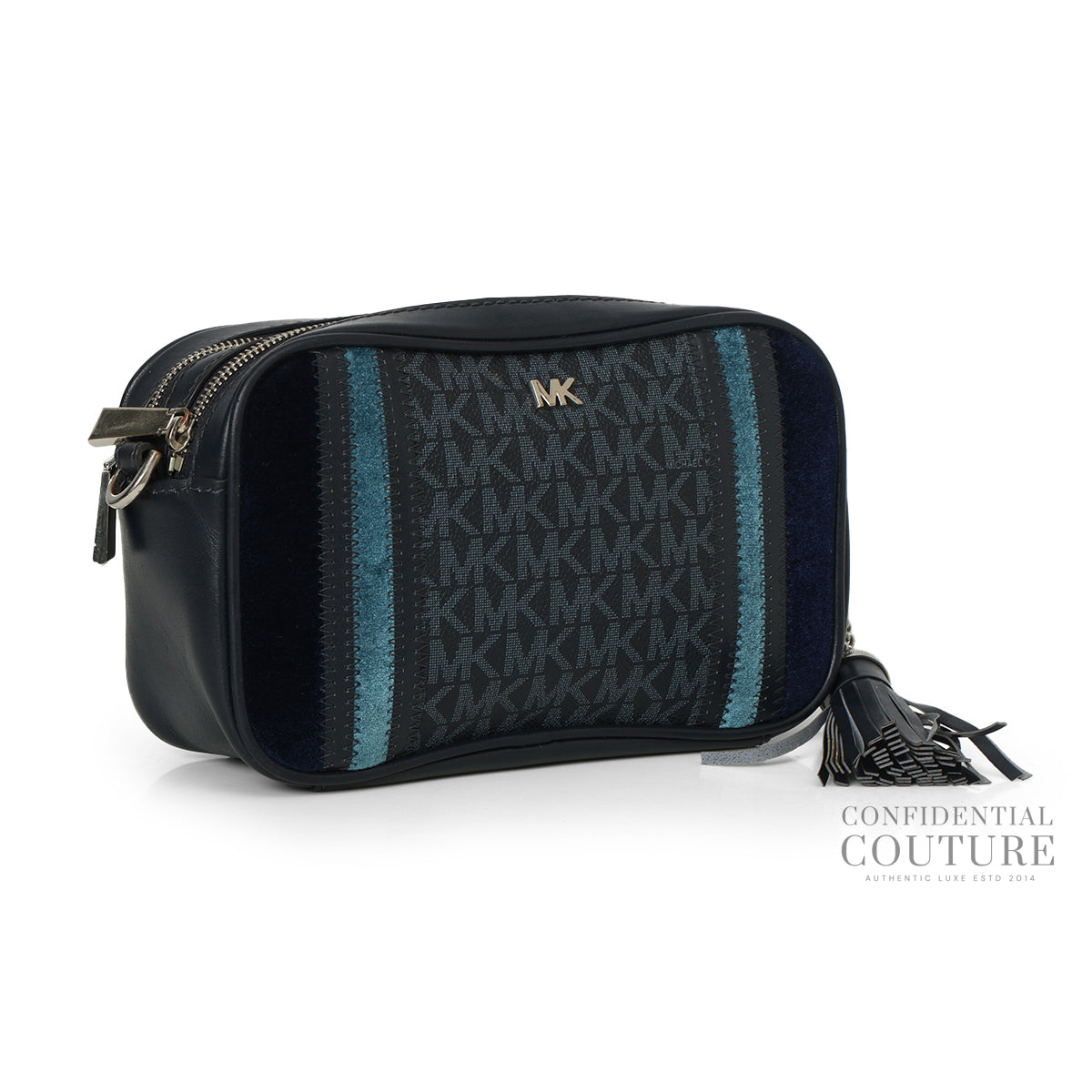 Hudson Logo Stripes Leather Crossbody Bag