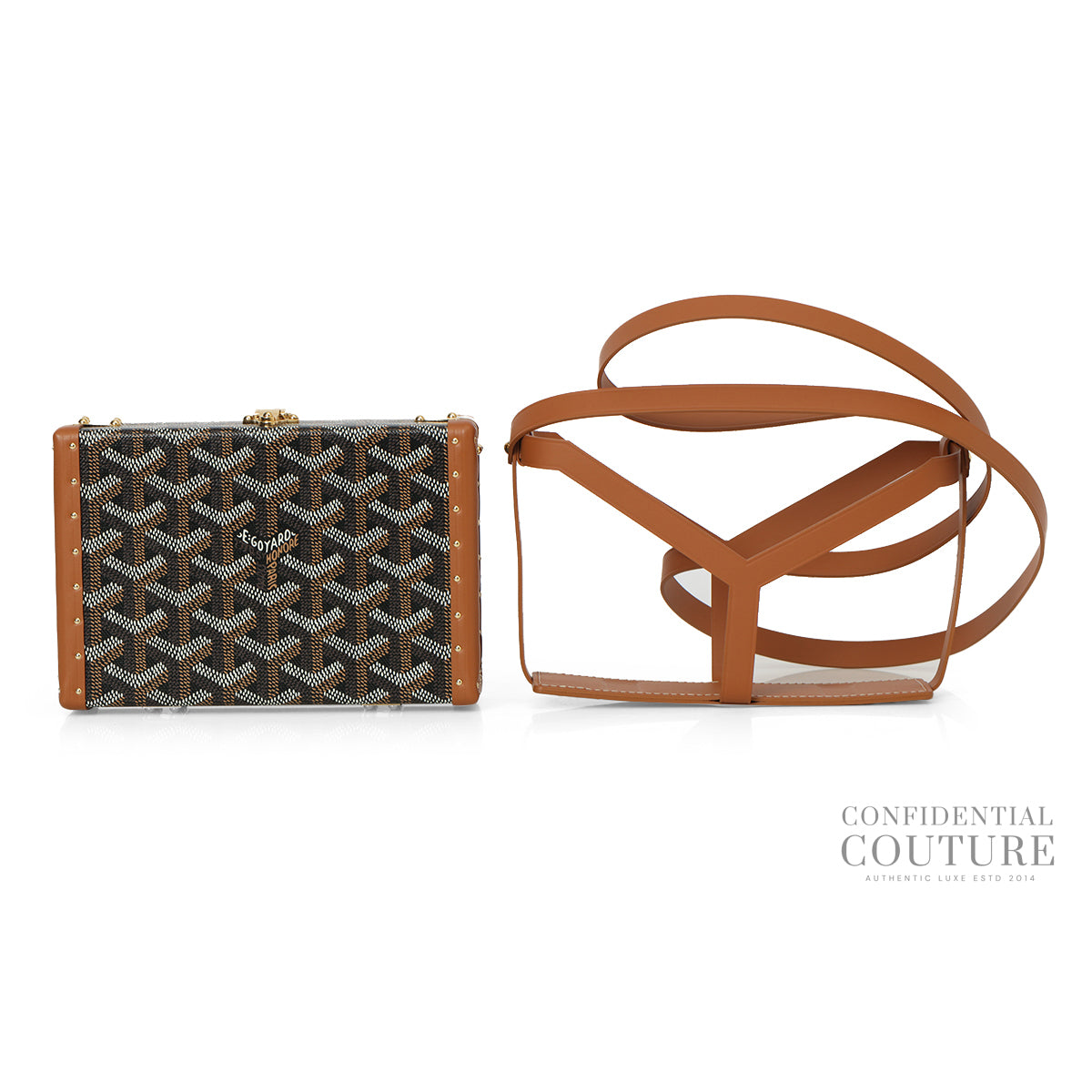 Minaudière Trunk Bag Black & Tan Crossbody
