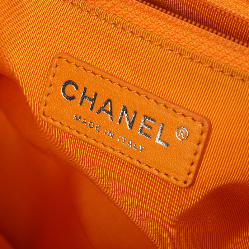 Pre-loved Chanel Boy Orange Quilted Shoulder Bag