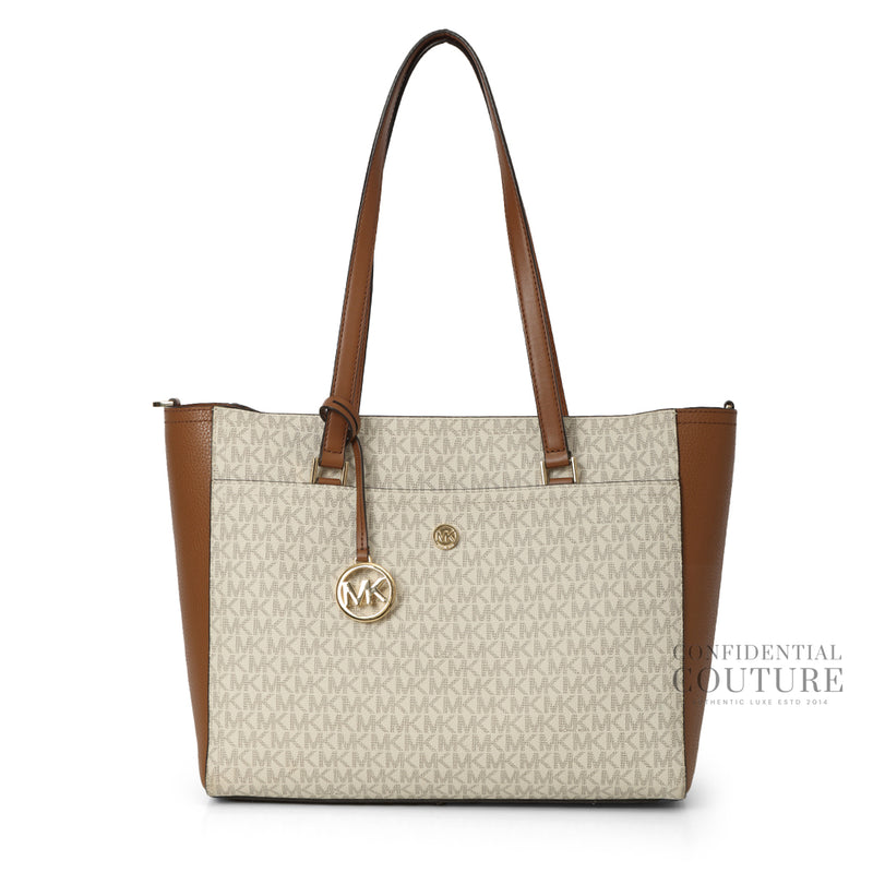 Michael Kors Maisie Large Logo 3-in-1 White Monogram Tote Bag