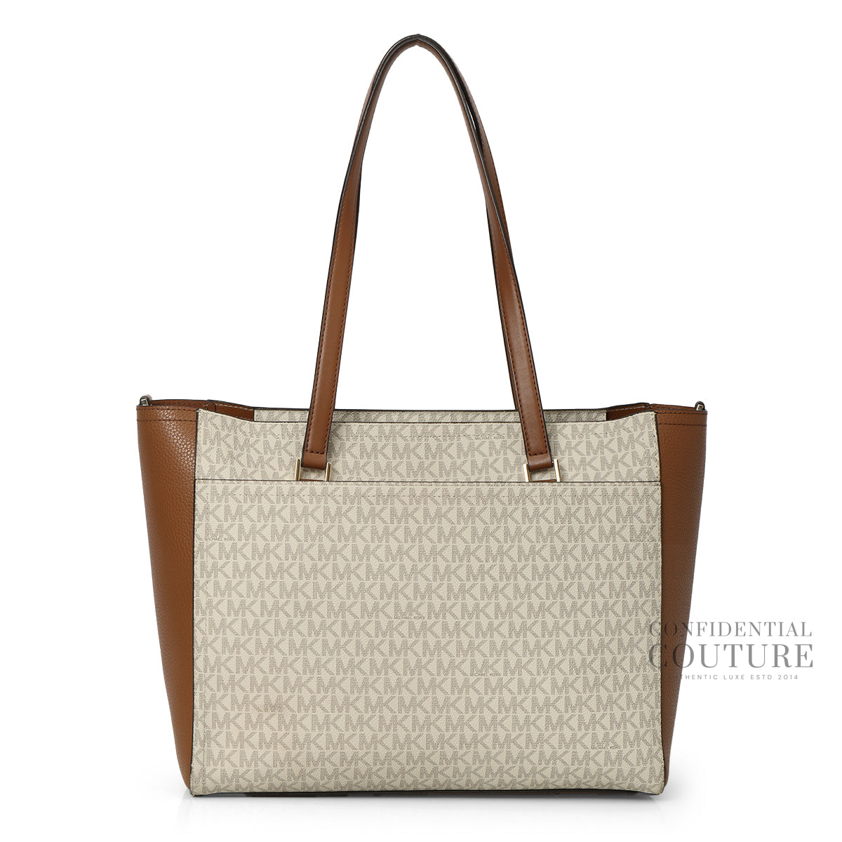 Maisie Large Logo 3-in-1 White Monogram Tote Bag