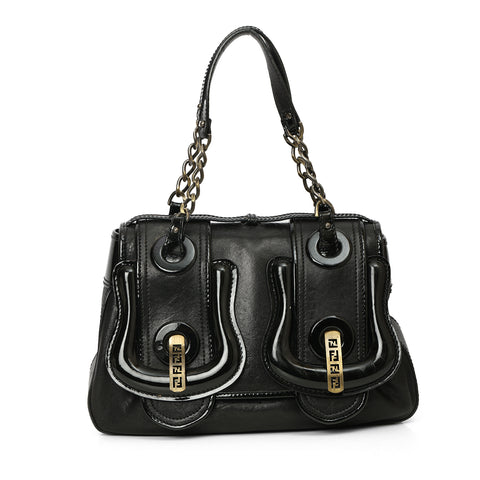 Black Leather B Bag One Size