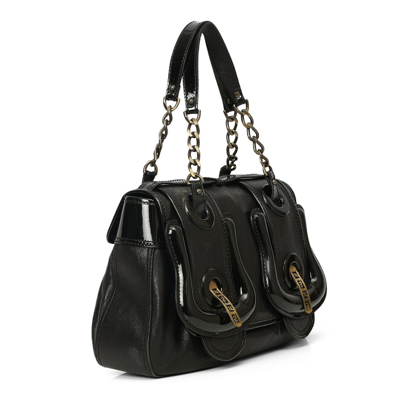 Black Leather B Bag One Size