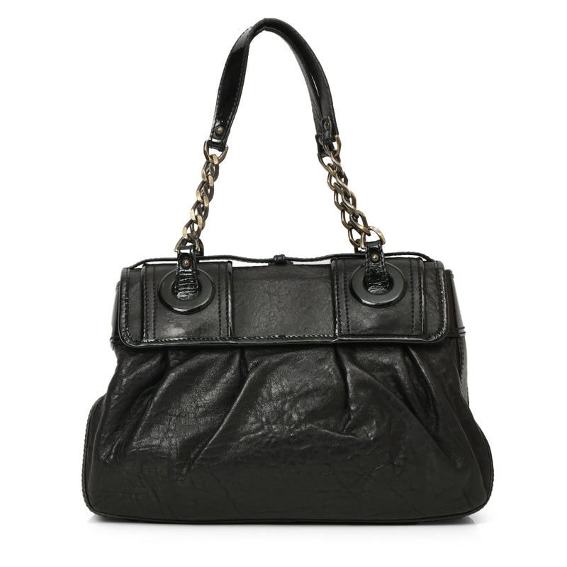 Black Leather B Bag One Size