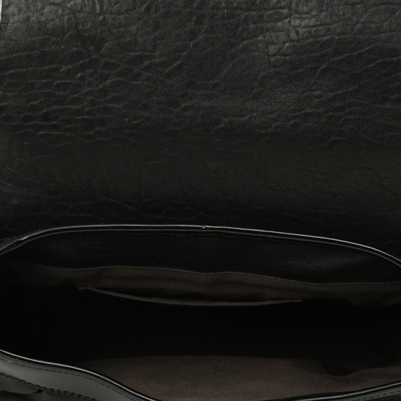 Black Leather B Bag One Size