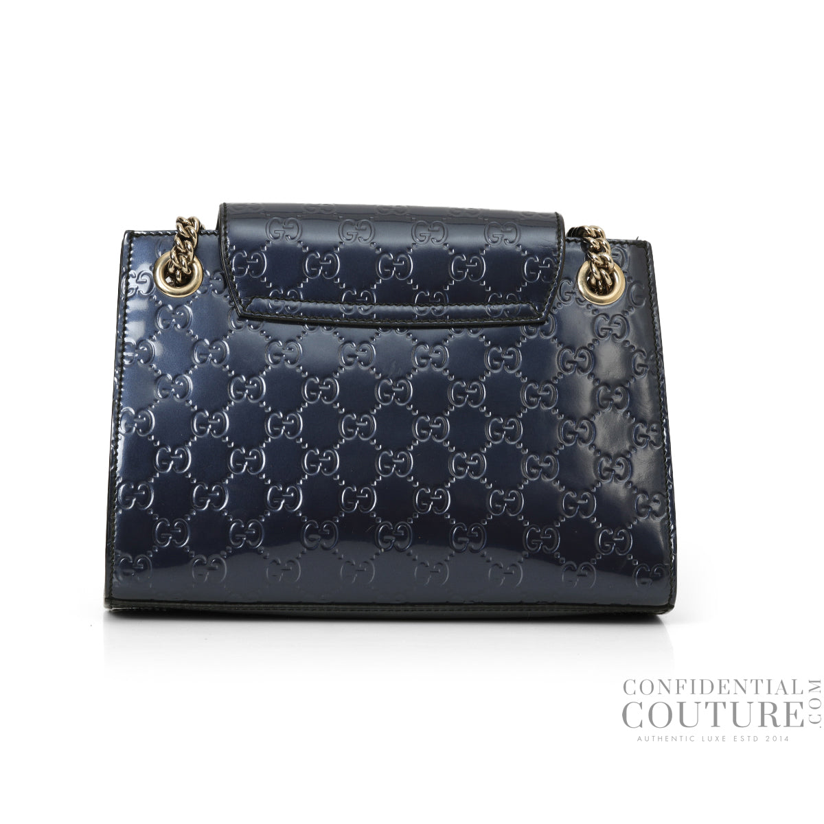 Emily Small Metallic Blue Chain Shoulder Bag