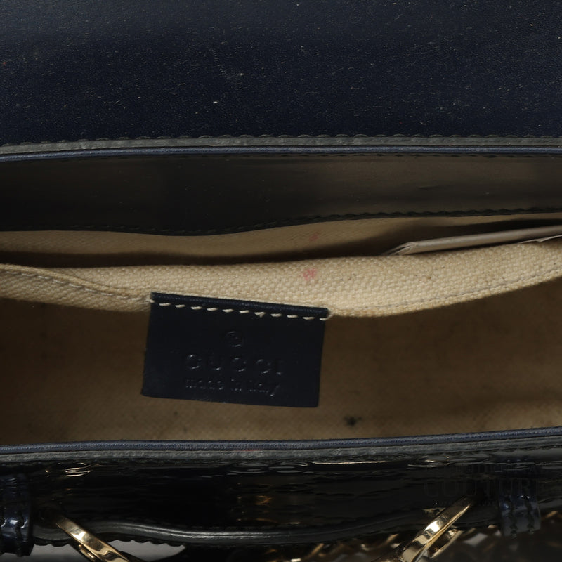 Emily Small Metallic Blue Chain Shoulder Bag