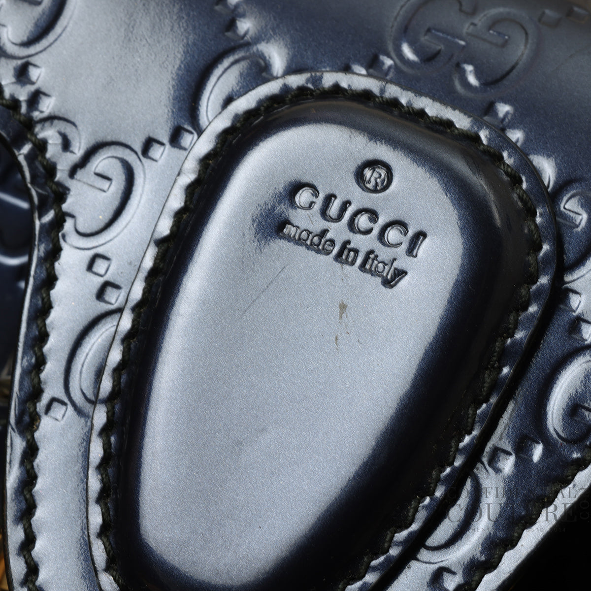 Emily Small Metallic Blue Chain Shoulder Bag