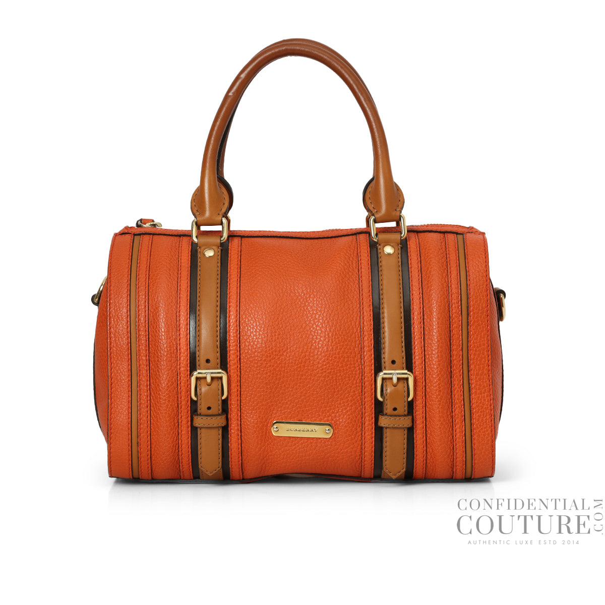 Orange Leather Medium Alchester Bowling Bag