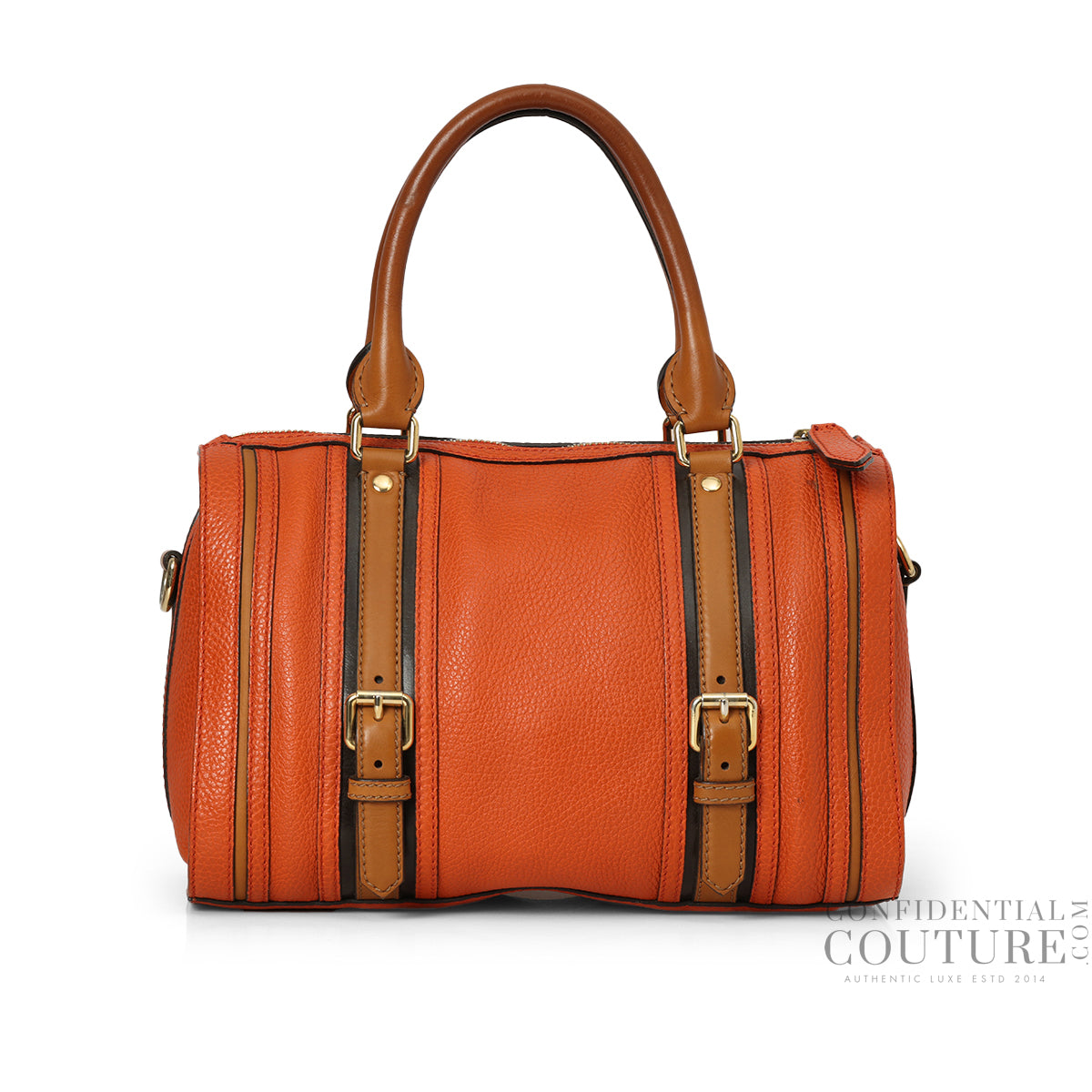 Orange Leather Medium Alchester Bowling Bag