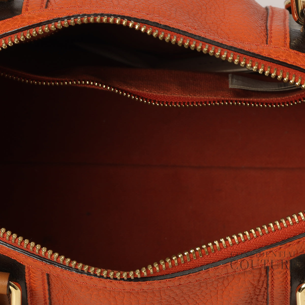 Orange Leather Medium Alchester Bowling Bag