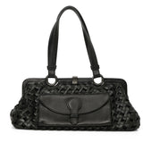 Intrecciato Leather Frame Satchel One Size