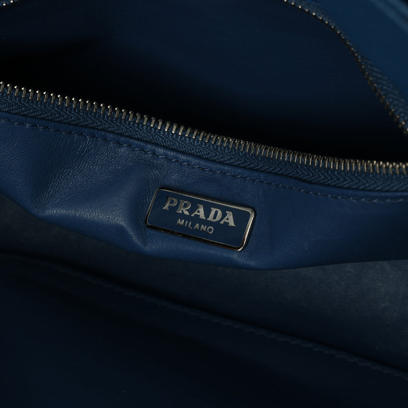 Baguette Bijoux Blue Saffiano Leather Bag One Size