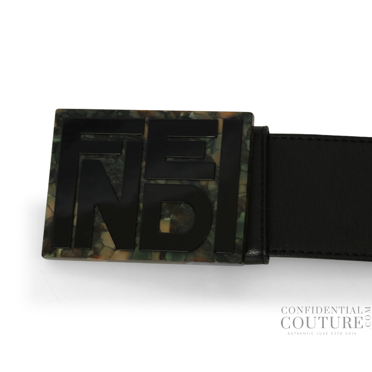 Black Leather Buckle Belt 36