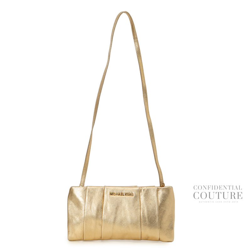 Metallic Pebbled Leather Wristlet