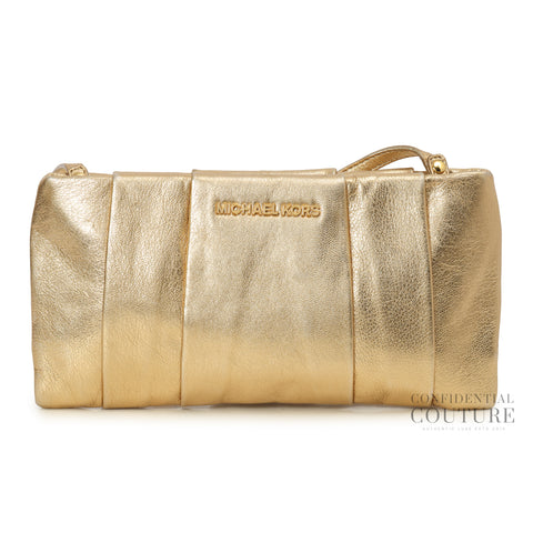 Metallic Pebbled Leather Wristlet