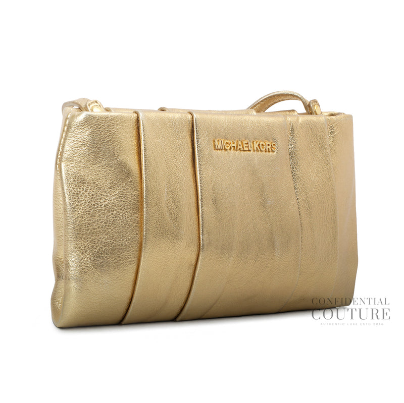 Metallic Pebbled Leather Wristlet