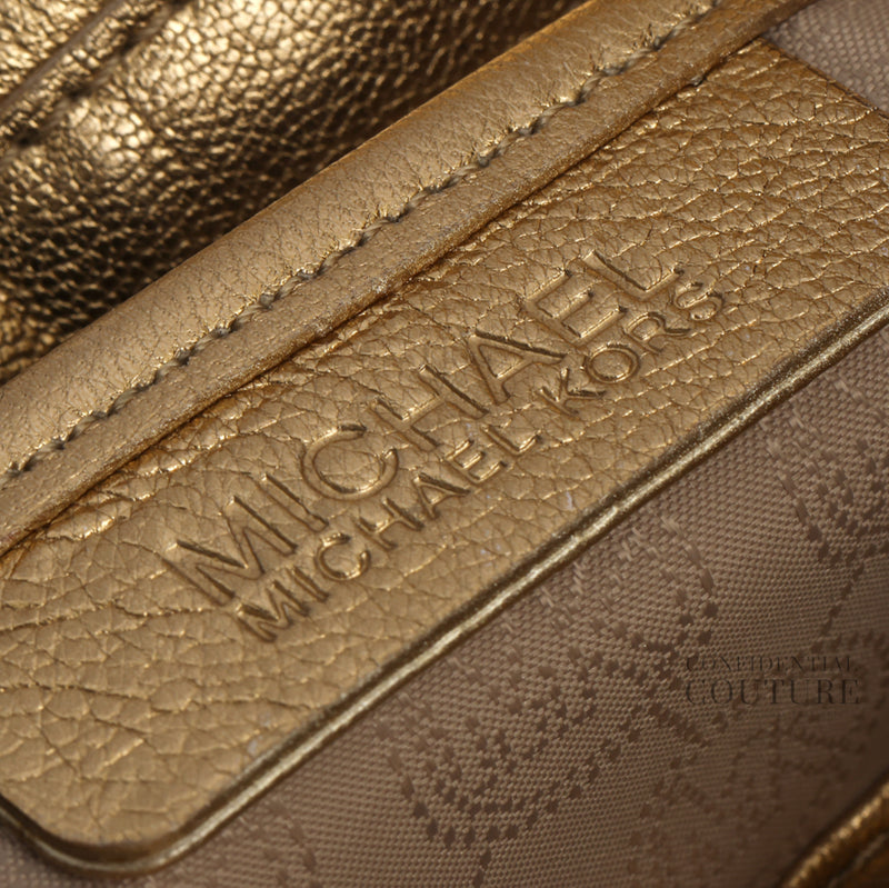 Metallic Pebbled Leather Wristlet