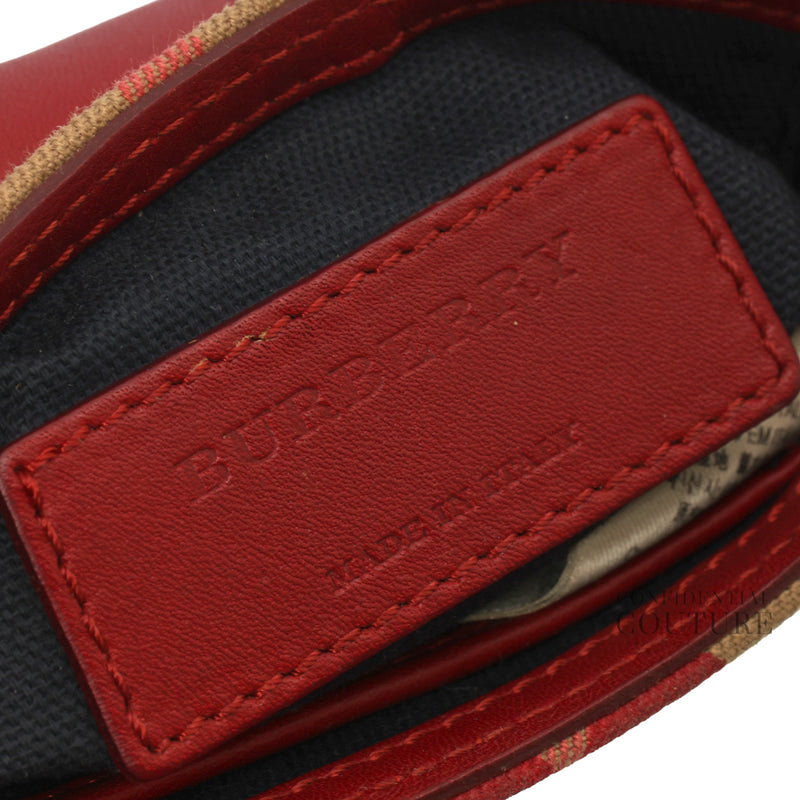 Calfskin Heart Print House Check Crossbody Bag