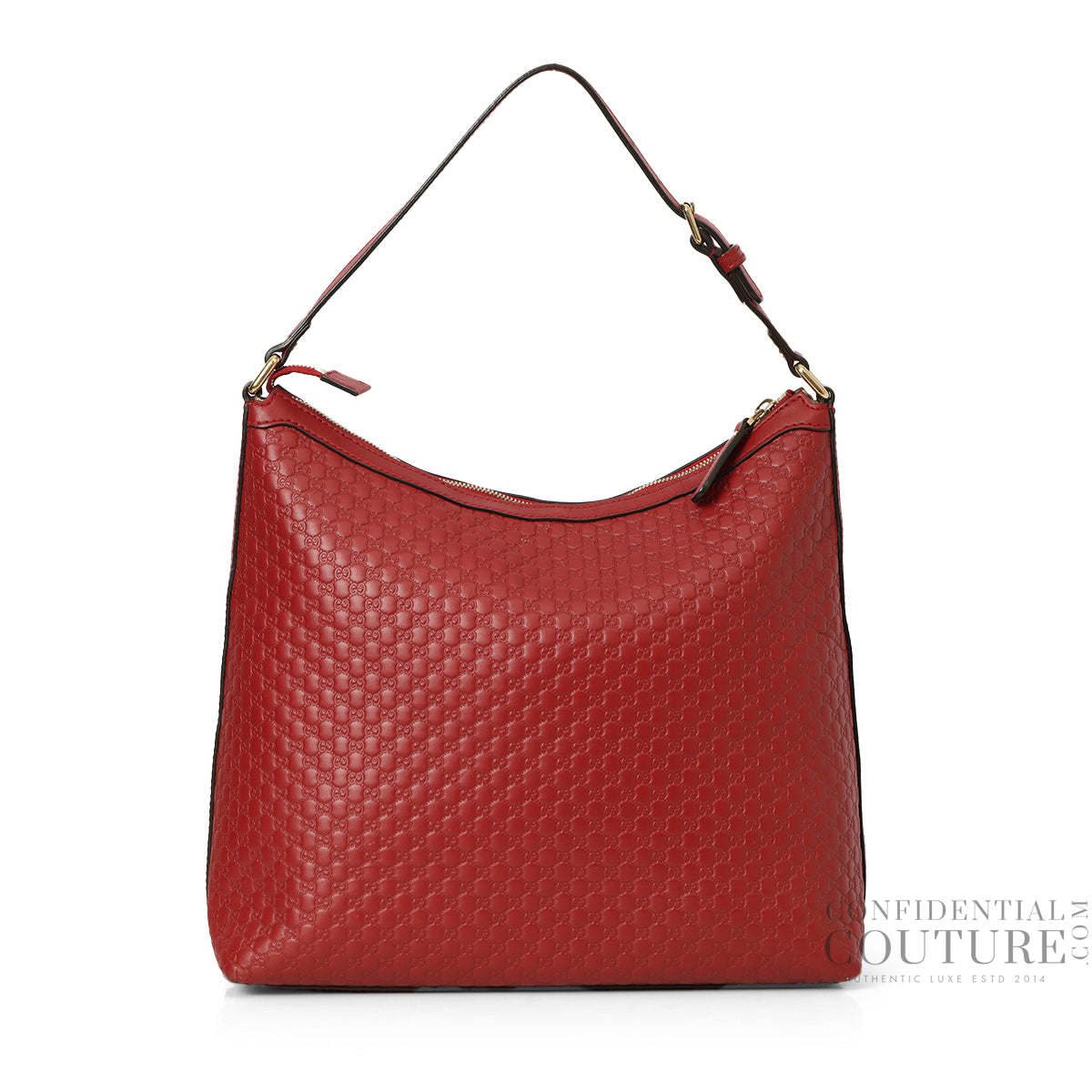 Microguccissima Leather Red Hobo Bag