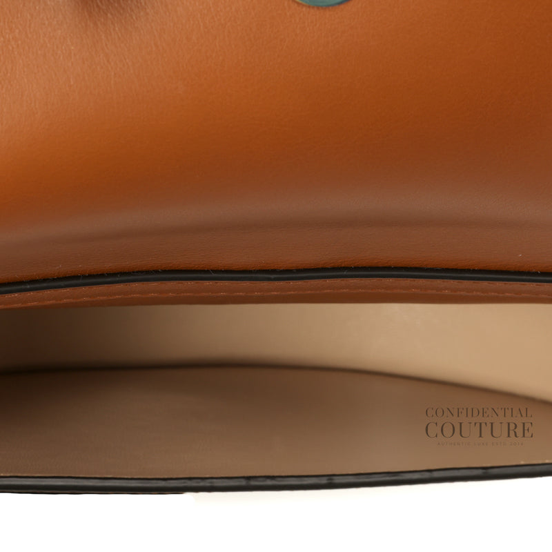 Brown Patent Leather Small Nile Bracelet Minaudiere Crossbody Bag
