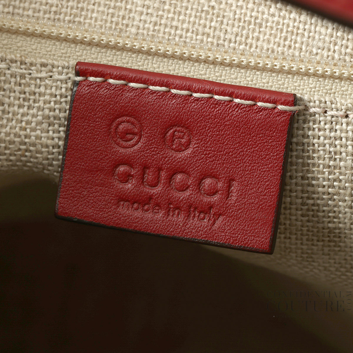 Microguccissima Leather Red Hobo Bag