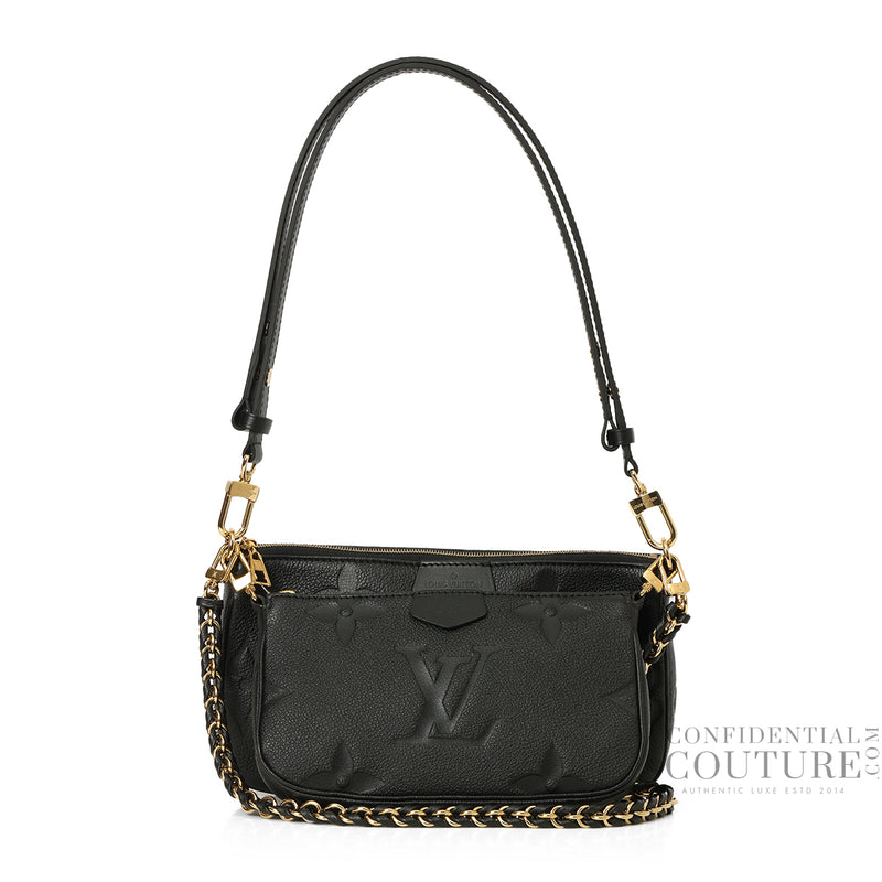 pre-loved Louis Vuitton Multi-Pochette Accessories Black Monogram Empreinte