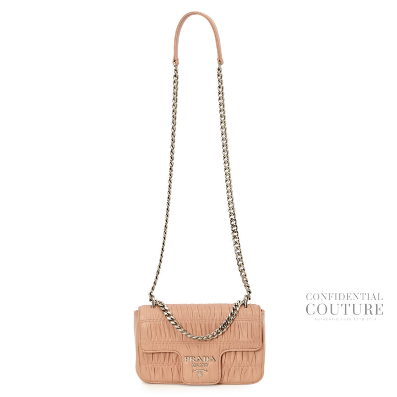 Gaufre Chain Flap Nappa Shoulder Bag