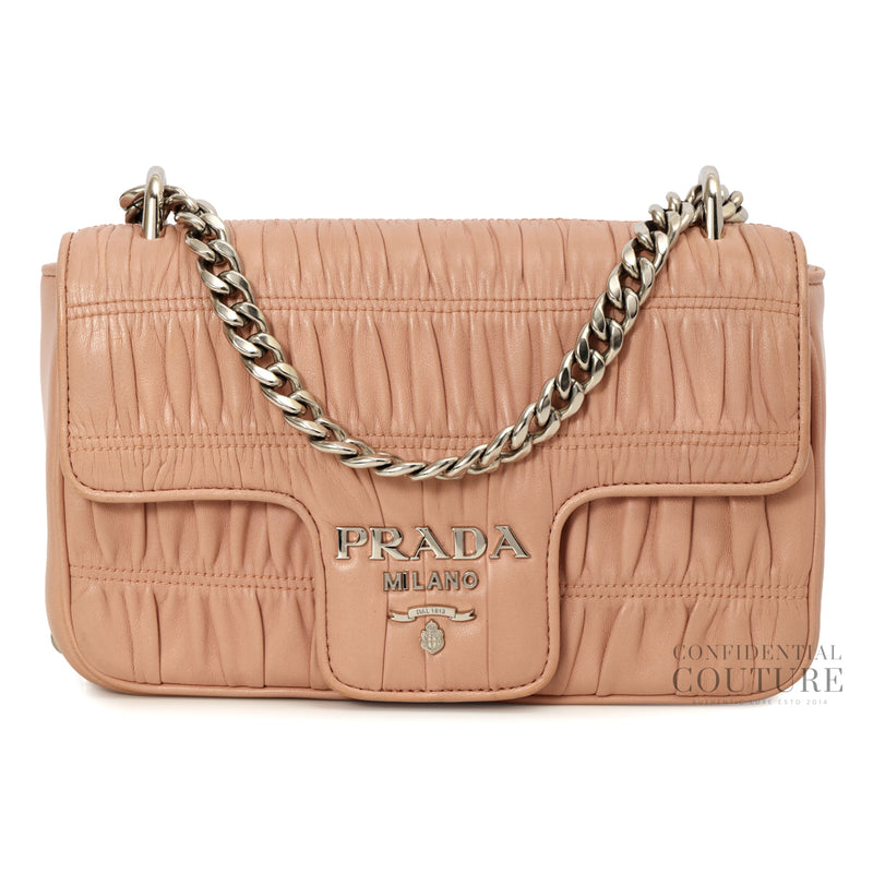 Gaufre Chain Flap Nappa Shoulder Bag